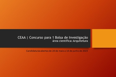 CONCURSO PARA 1 BOLSA DE INVESTIGAÇÃO