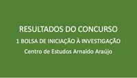 Resultados do Concurso para 1 Bolsa de Iniciação à Investigação