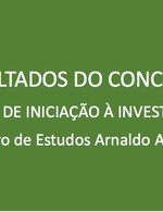 Resultados do Concurso para 1 Bolsa de Iniciação à Investigação