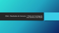 RESULTADOS DO CONCURSO PARA 1 BOLSA DE INVESTIGAÇÃO